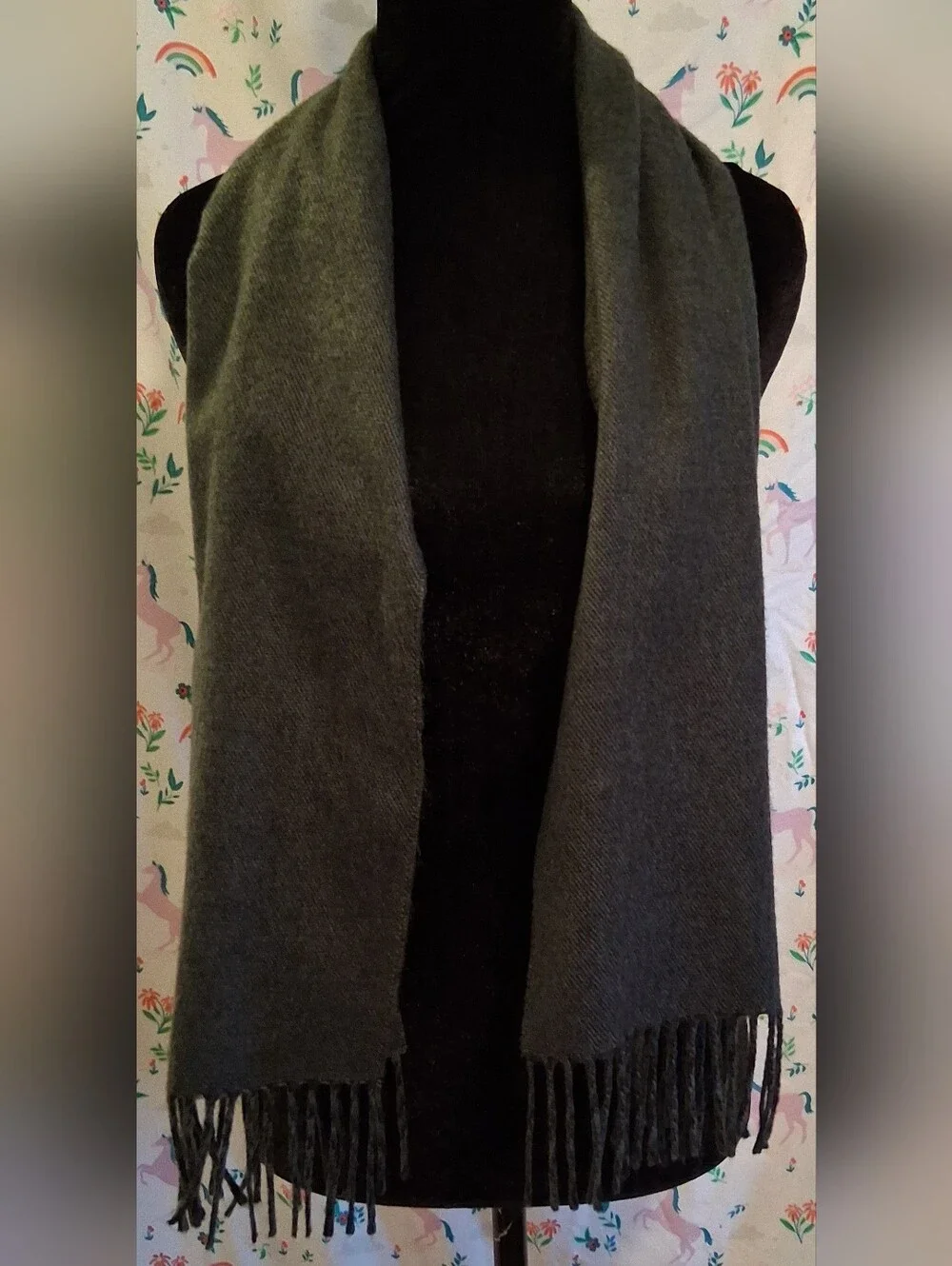 EUC Vintage Christian Dior Cashmaire Grey Unisex Business Casual Scarf Wrap
